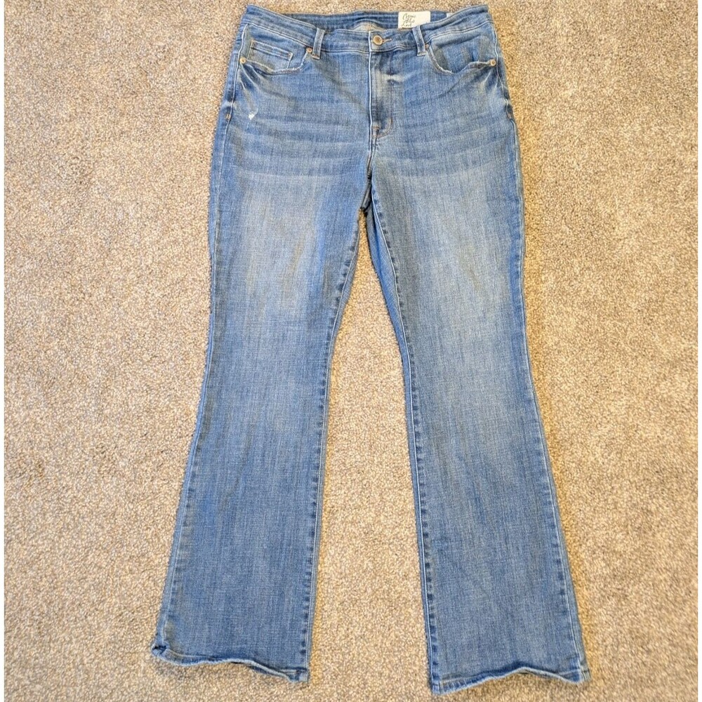 Cosmic Blue Love Denim Stretch Flared Light Wash Blue Jeans Womens Size 14 / 14W